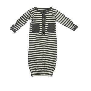 L'ovedbaby Organic Gray Striped Sleep Gown